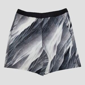 DSG Boy L Agility Short Print White Black AI Formation Athletic Moisture Wicking